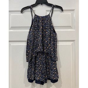 Promesa | Navy Floral high-neck romper